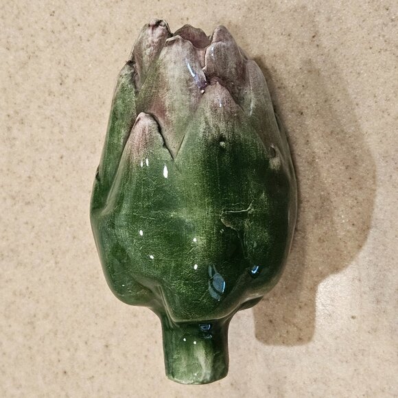 VINTAGE HANDPAINTED CERAMIC ARTICHOKE MAJOLICA DECOR DISPLAY ART VIETRI ITALY - Picture 4 of 8